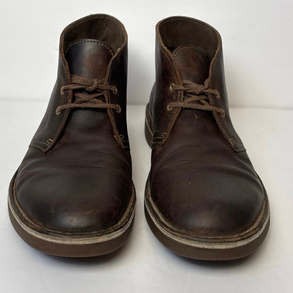 Clarks Bushacre 2 Chukka Boots 15522 Distressed Brown Leather Men's Size 8